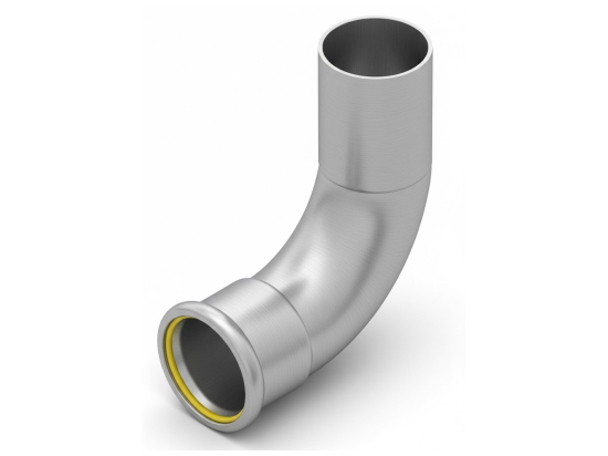 CODO 90º M-H GAS INOX. -PRESS. 316L 35