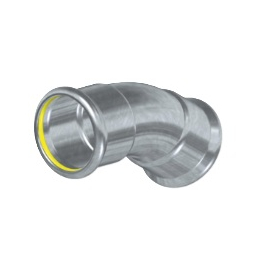 CODO 45º H-H GAS INOX. -PRESS. 316L 15